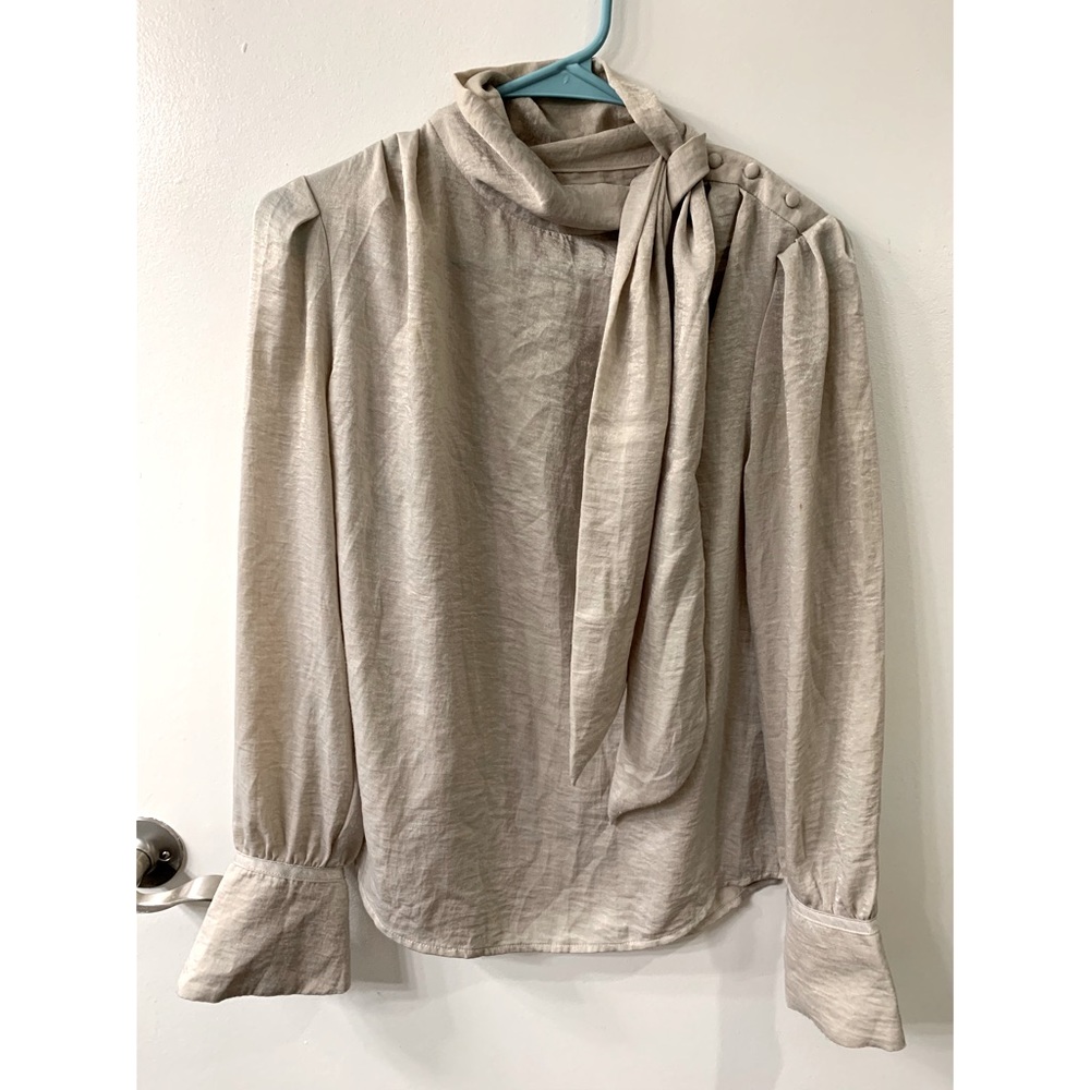 Asymmetrical bow tie blouse